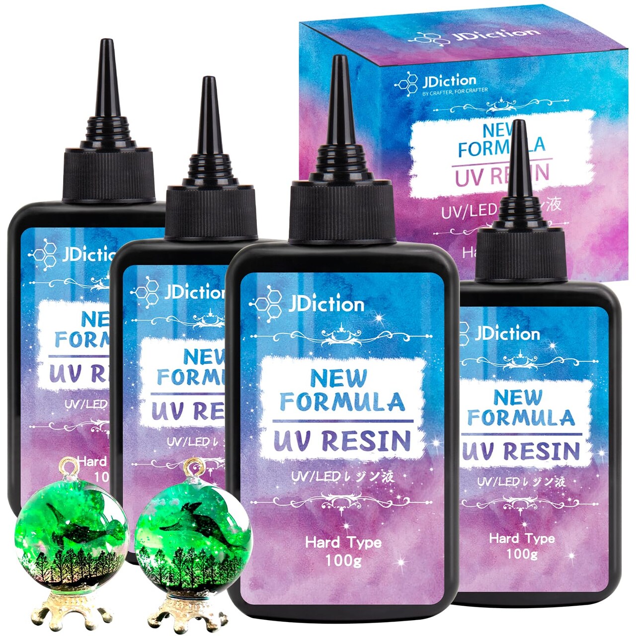 400g UV Resin, New Formula Crystal Clear UV Resin Solar Cure Sunlight Activated Hard UV Resin Kit for Jewelry Making, Casting and Coating DIY Crafts